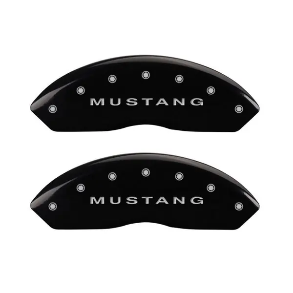 MGP 4 Caliper Covers Engraved Front Mustang Engraved Rear S197/GT Black finish silver ch