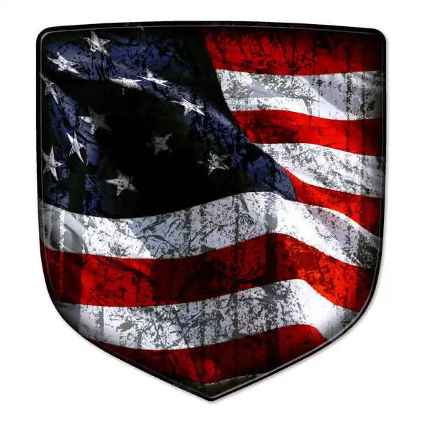 Rebadge 'Merica Flag Ram Shield Badges
