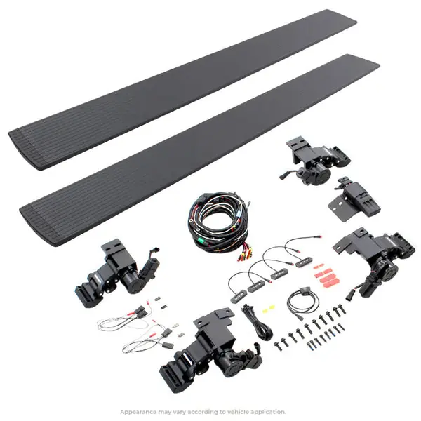 Go Rhino 07-13 Chevrolet Silverado 1500 4DR Crew Cab E1 Electric Running Board Kit - Textured Black