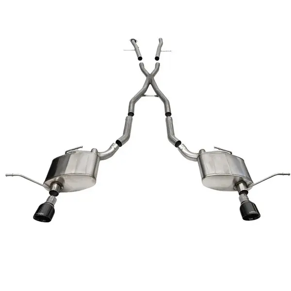 Corsa 11-21 Jeep Grand Cherokee Xtreme 2.5in Cat-Back Dual Rear Exit w/ Single 4.5in Black PVD Tips