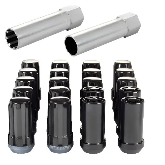 McGard SplineDrive Tuner 5 Lug Install Kit w/Locks & Tool (Cone) 1/2-20 / 13/16 Hex / 1.6in. L - Blk