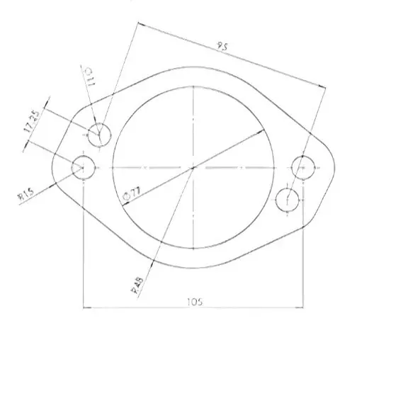 Turbo XS 4 Hole 3in Gasket 105mm Center-to-Center (Fits WS-MP-V2 / WS02-RMA / WS02-RMA-TI)