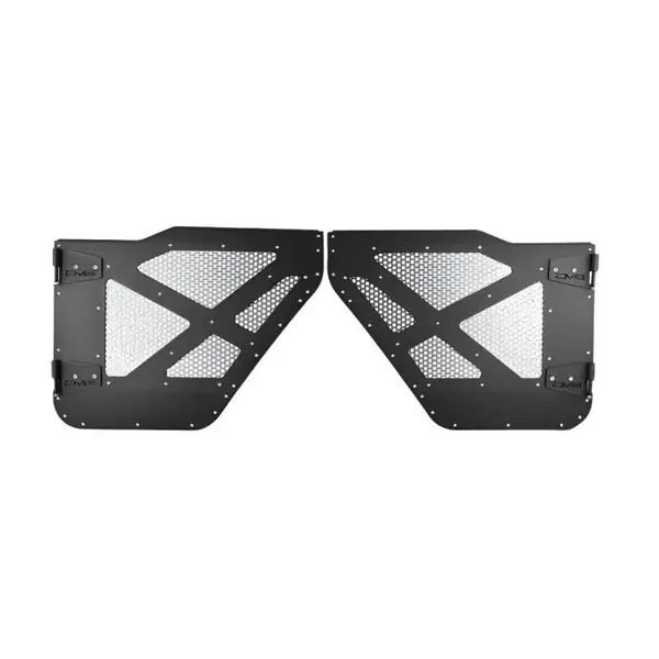 DV8 18-22 Jeep 4 Door JL/JT Aluminum Half Doors with Perforated Mesh Rear