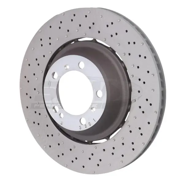 SHW 14-19 Porsche 911 Turbo 3.8L w/o Ceramics Left Rear Drilled-Dimpled LW Brake Rotor (99135240703)