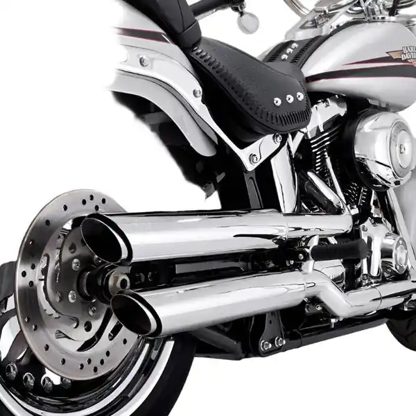 Vance & Hines HD Softail Fatboy 07-17 Twin Slash Chrome PCX Slip-On Exhaust