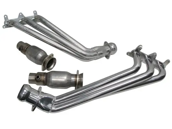 Chevrolet Camaro V6 1-5/8 Long Tube Exhaust Headers With High Flow Cats Polished Silver Ceramic 10-11