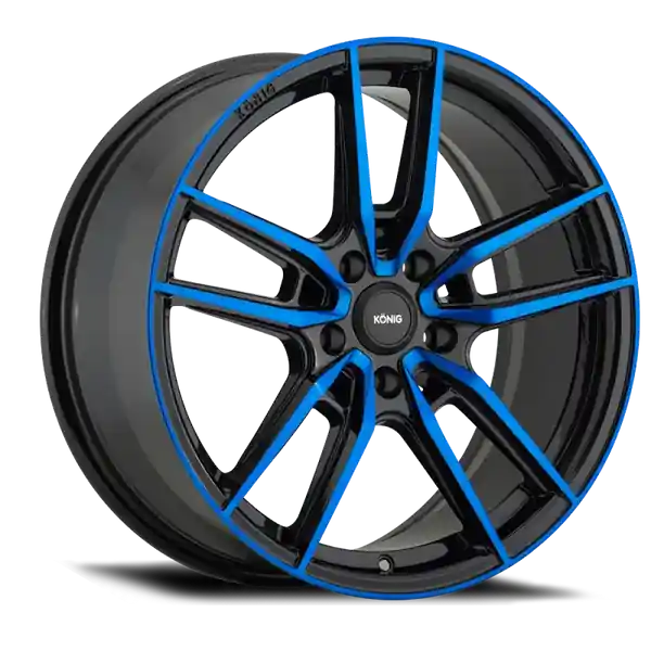 Konig Myth 18x8 5x108 ET43 Gloss Black w/ Blue Tinted Clearcoat