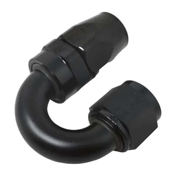 Russell Performance -8 AN Black 180 Degree Full Flow Swivel Hose End