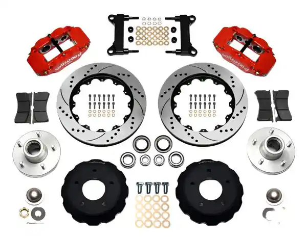 Wilwood Narrow Superlite 6R Front Hub Kit 14.00in Drill Red Chevy C-10 60-87 CPP Drop Spindle