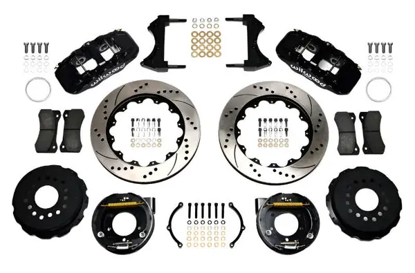 Wilwood AERO4 Rear P-Brake Kit 14.00in Drilled 2005-2014 Mustang