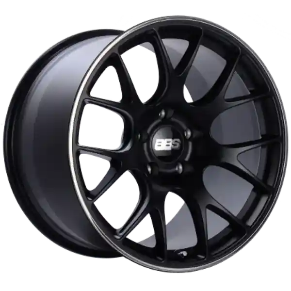 BBS CH-R 19x8.5 5x112 ET40 Satin Black Polished Rim Protector Wheel -82mm PFS/Clip Required
