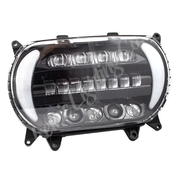 Letric Lighting 96-13 Early Road Glide LED Black/Chrome Headlight with Turn Signals