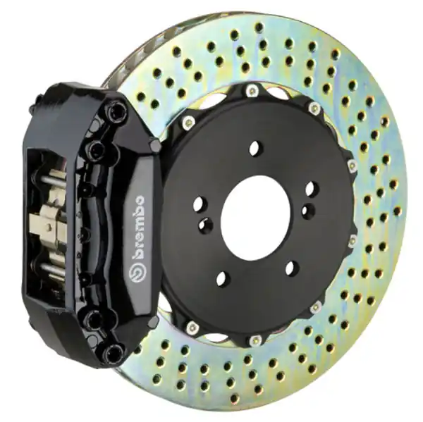 Brembo 92-98 318i/325i (Excl. xDrive) Front GT BBK 4 Piston Cast 2pc 320x28 2pc Rotor Drilled-Black