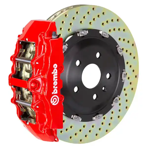 Brembo 06-10 Grand Cherokee SRT-8 Front GT BBK 8 Piston Cast 380x34 2pc Rotor Drilled-Red