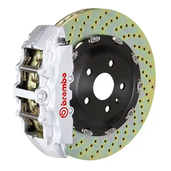Brembo 06-10 Grand Cherokee SRT-8 Front GT BBK 8 Piston Cast 380x34 2pc Rotor Drilled-Silver