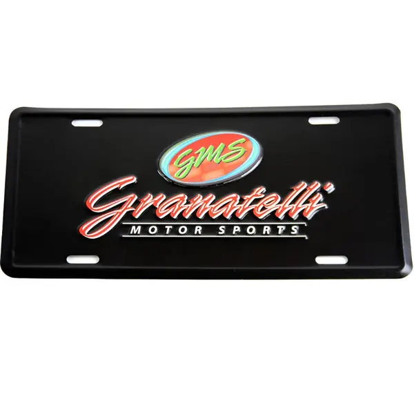 Granatelli Granatelli Motor Sports Aluminum License Plate - Black Face & Full Color Logo