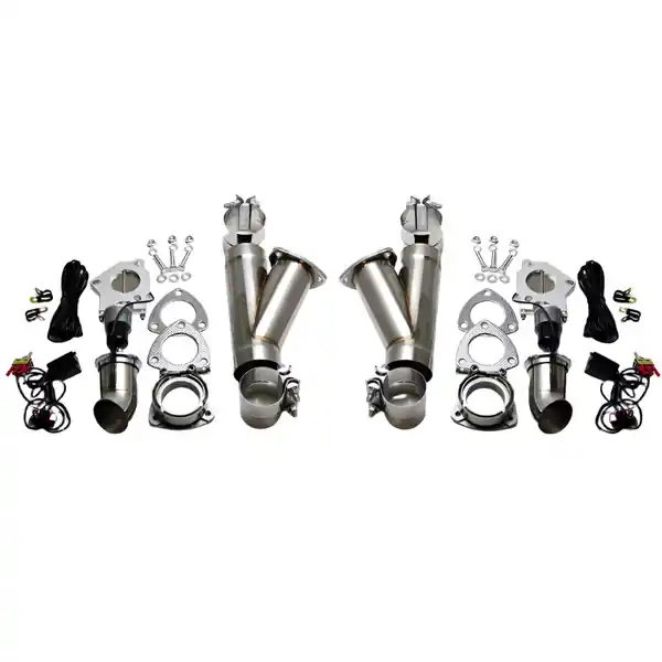 Granatelli 4.0in Alum Mild Steel Electronic Dual Slip Fit Exhaust Cutout w/Band Clamps