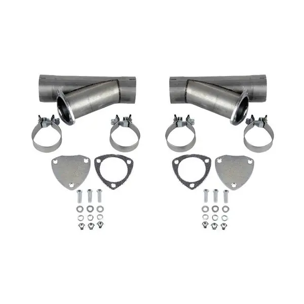 Granatelli 2.5in Aluminized Mild Steel Manual Dual Exhaust Cutout w/Slip Fit & Band Clamps