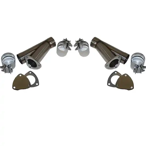 Granatelli 2.5in Stainless Steel Manual Dual Exhaust Cutout Kit w/Slip Fit Band Clamp