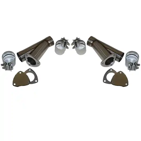 Granatelli 4.0in Stainless Steel Manual Dual Exhaust Cutout Kit w/Slip Fit & Band Clamps
