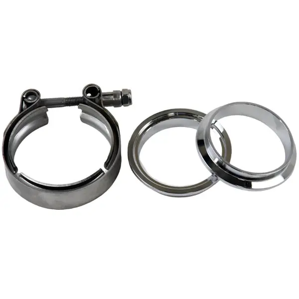 Granatelli 2.5in Mild Steel Mating Male to Female Flanges w/V-Band Clamp