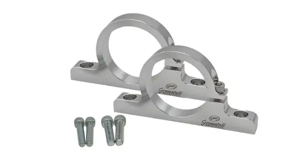 Granatelli 1.75in (44mm) 6061-T6 Fuel Filter Mounting Brackets - Clear Anodized (Pair)