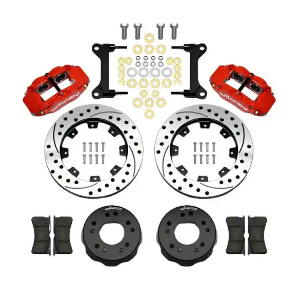 Wilwood Narrow Superlite 6R Front Kit 12.19in Drilled Red 63-87 C10 w/ Wilwood Pro Spindles