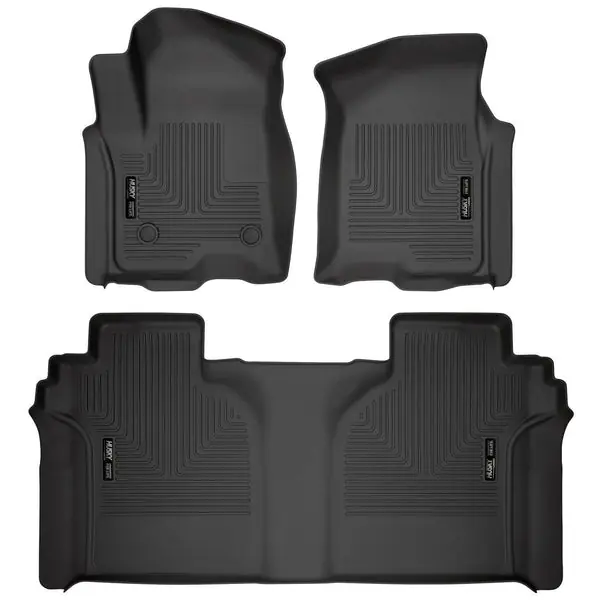 Husky Liners 19-23 Chevrolet Silverado 1500 Crew Cab WeatherBeater Blk Front & 2nd Seat Floor Liners