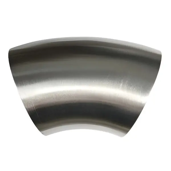 Stainless Bros 3.5in SS304 45 Degree Bend Elbow - 1D / 3.5in CLR - 16GA / .065in Wall - No Leg