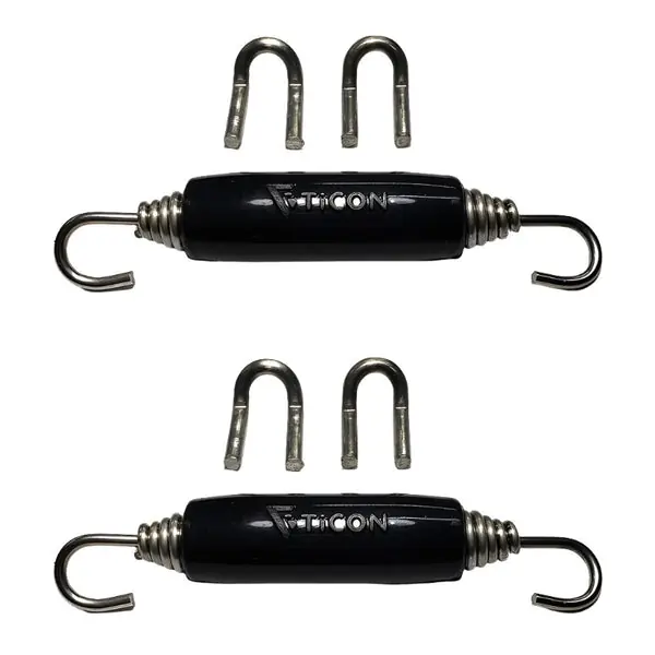 Stainless Bros Spring Tab Kit - 5 Pack SS304 (5 Springs 10 Hooks and 5 Black Silicone Sleeves)