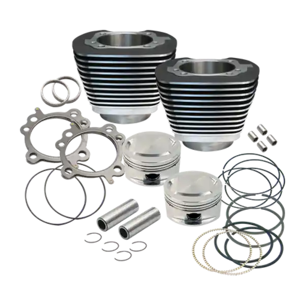 S&S Cycle 99-06 BT Replacement 3-7/8in Bore Cylinder & Piston Kit For S&S 95in Big Bore Kits- Wblack