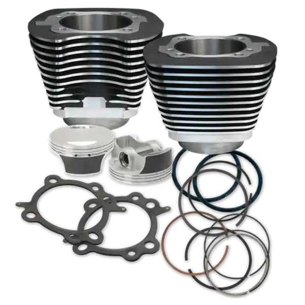 S&S Cycle 07-17 BT 106in Big Bore Cylinder Kit - Wrinkle Black
