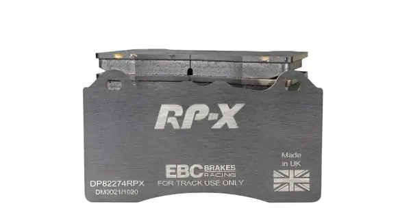 EBC Racing 2020+ Toyota GR Supra 2.0 Turbo / 2019 BMW 330 G20 2.0 Turbo RP-X Race Front Brake Pads