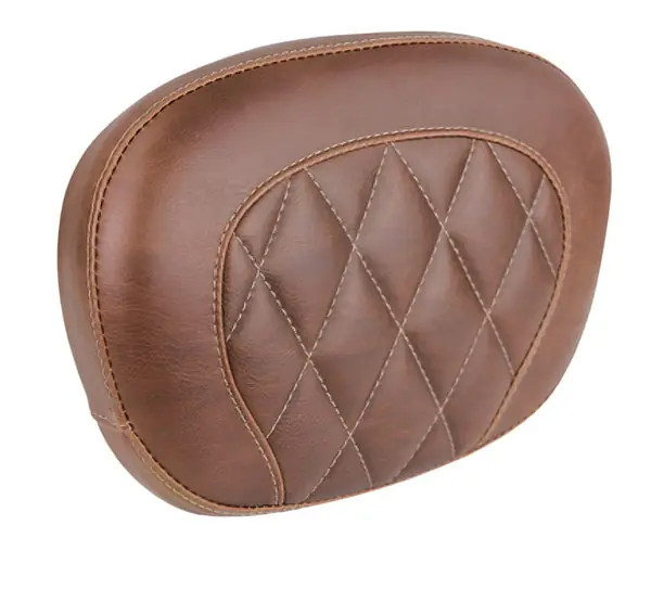 Mustang 97-23 Harley Touring Sissy Bar Pad (12 inch x 9 inch) Diamond Stitch - Brown