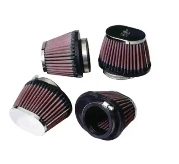 K&N Universal Chrome Oval Tapered Air Filter - 2in Flg ID x 4in OS L 3in OS W x 2.75in H