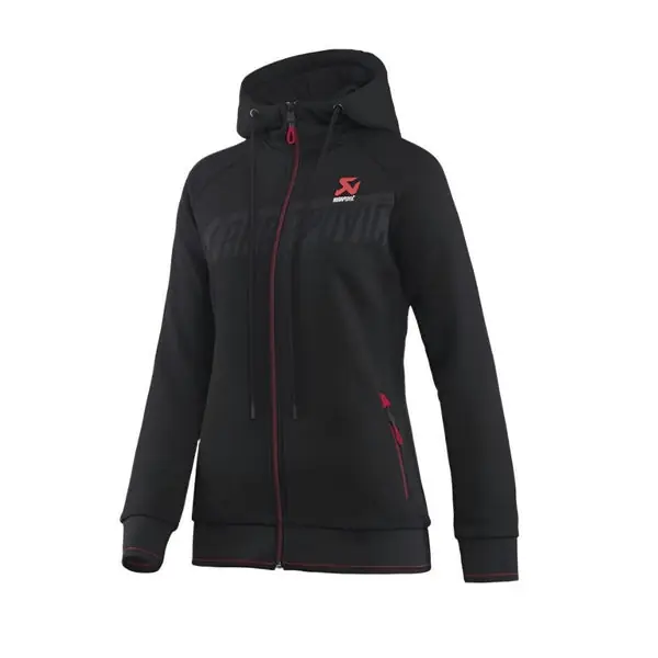 Akrapovic Womens Corpo Zip Hoodie Black - Medium