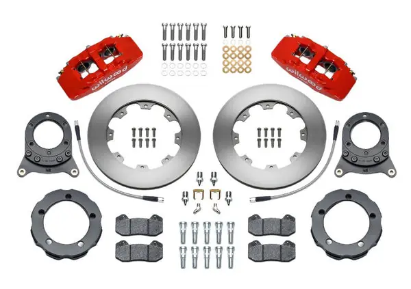 Wilwood Dynapro 6 Front Hat Kit 11.75in Rotor Red 66-75 Ford Bronco Dana 30/44 w/Lines