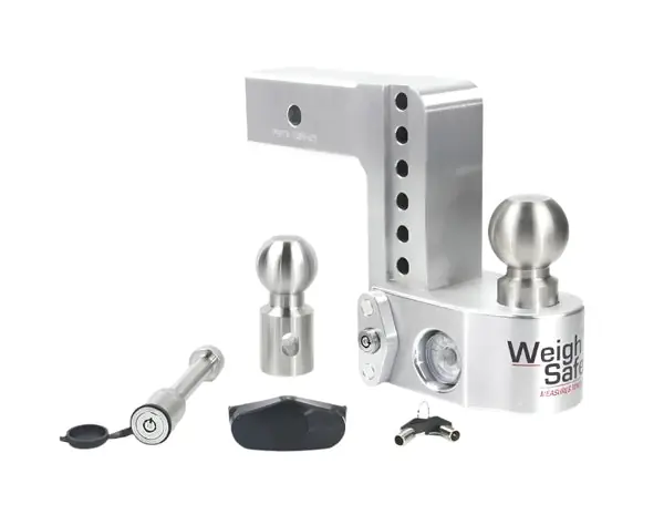 Weigh Safe 6in Drop Hitch w/Built-in Scale & 2.5in Shank (10K/18.5K GTWR) w/WS05 - Aluminum