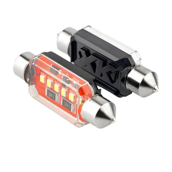 XK Glow White Festoon Error Free Ultra Bright LED Bulbs w/ Built-in Canbus 2pc 39mm