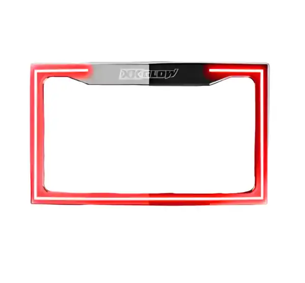 XK Glow Motorcycle License Plate Frame Light w/ Turn Signal - Black