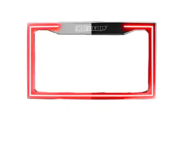 XK Glow Motorcycle License Plate Frame Light w/ Turn Signal - Chrome