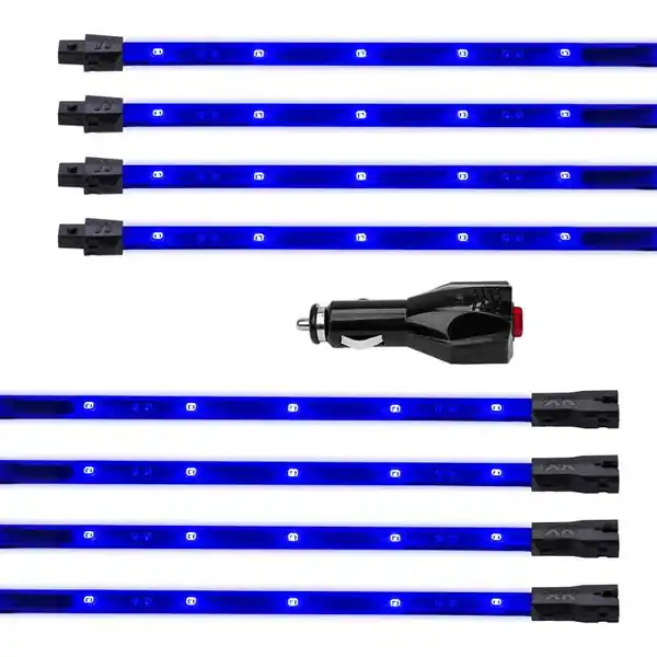 XK Glow Tube Single Color Underglow LED Accent Light Car/Truck Kit Blue - 8x24In