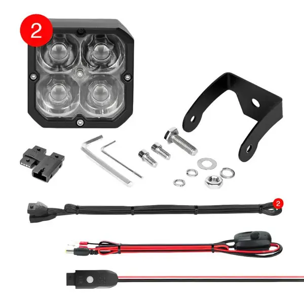 XK Glow XKchrome 20w LED Cube Light w/ RGB Accent Light Kit w/ Controller- Spot Beam 2pc