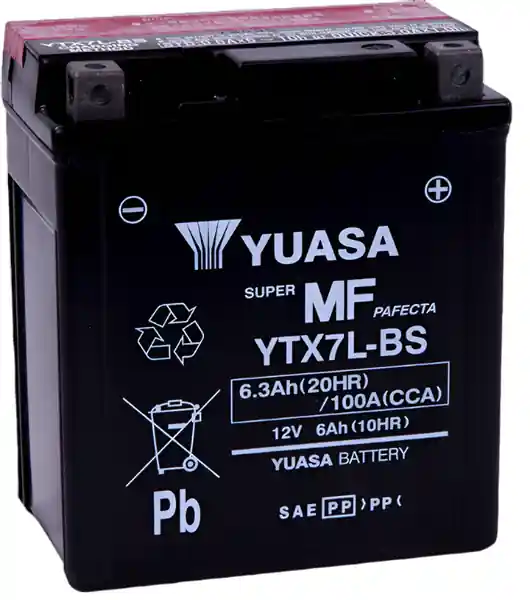 Yuasa YTX7L-BS Maintenance Free AGM 12 Volt Battery (Bottle Supplied)