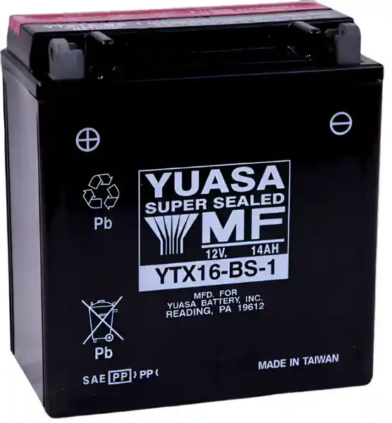 Yuasa YTX16-BS-1 Maintenance Free AGM 12 Volt Battery (Bottle Supplied)