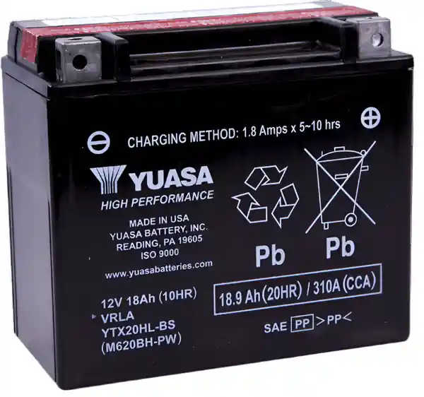 Yuasa YTX20HL-BS-PW High Performance AGM Battery (Bottle Supplied)
