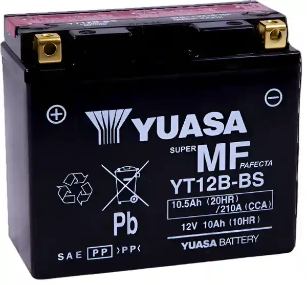 Yuasa YT12B-BS Maintenance Free 12 Volt AGM Battery (Bottle Supplied)