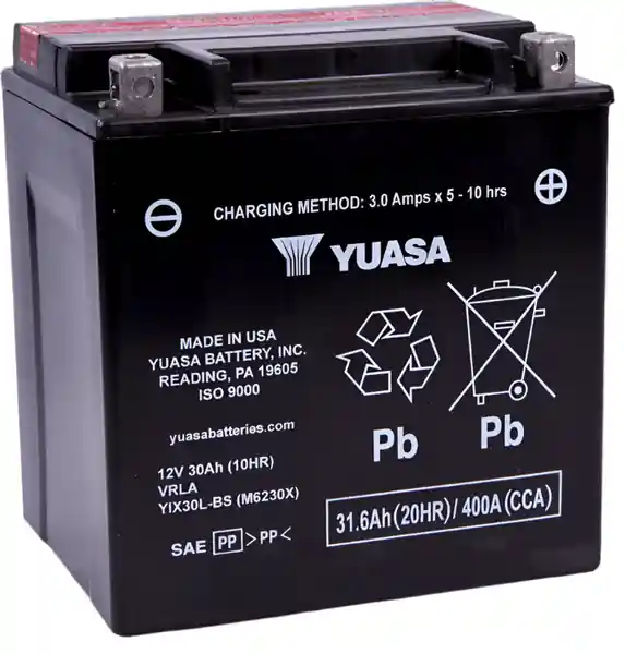 Yuasa YIX30L-BS-PW High Performance Maintenance Free AGM 12 Volt Battery (Bottle Supplied)