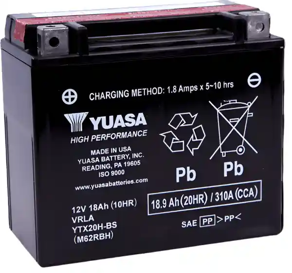 Yuasa YTX20H-BS High Performance AGM 12 Volt Battery (Bottle Supplied)