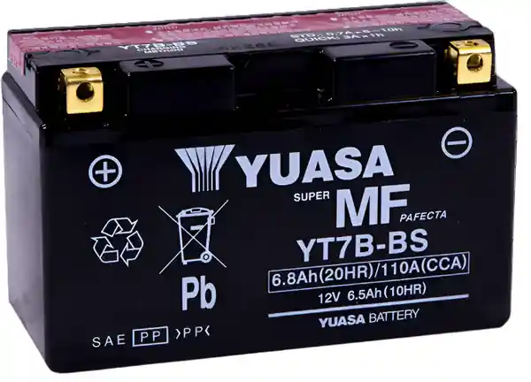 Yuasa YT7B-BS Maintenance Free AGM 12 Volt Battery (Bottle Supplied)